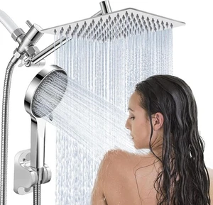 Breiter Regenduschkopf Hochdruck Duschkopf mit 5 Modi Handbrause Kombi - Bild 1 von 17