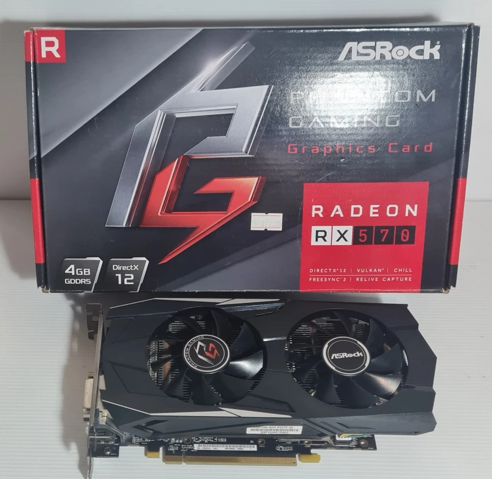 ASRock AMD Radeon RX570 4G Phantom Gaming 4GB GDDR5 Graphics Card GPU - Image 1 of 4