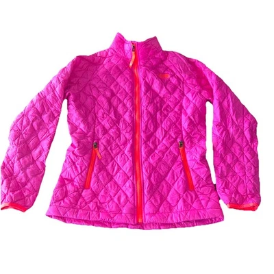 North Face Thermoball Jacket Girls L 14/16 Pink Diamond Quilt Puffer Ultralight - Image 1 of 4