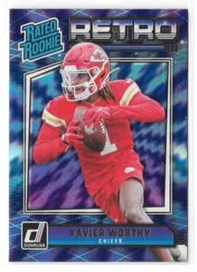 2024 Panini Donruss - Rated Rookie Retro Xavier Worthy #14 (RC) - Picture 1 of 3