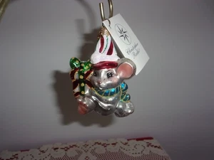 Christopher Radko Glas Ornament Mauskapade Maus Vintage 2001 Polen mit Etikett - Bild 1 von 3