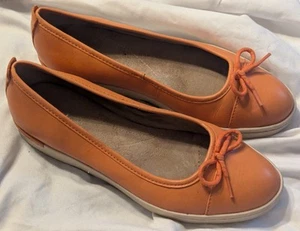 Clarks Artisan Leder-Flats Größe 6/36 orange Damenschuh Fliege Schnur Slipper - Bild 1 von 11