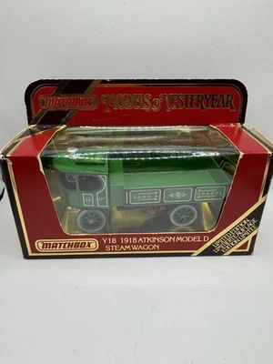 Matchbox Models of Yesteryear Y-18 1918 Atkinson Modelo D Vagón de Vapor Die Cast Foto 1 de 3