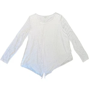 Sundance Women’s Sz S White Layered Long Sleeve Tee Top Burnout Sweetest Day - Picture 1 of 11