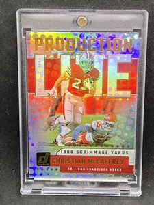 Christian McCaffrey RARE HOLO FOIL REFRACTOR INVESTMENT CARD SSP PANINI 49ERS - Picture 1 of 2