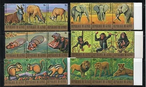 Guinea - Sc# C137 - C142 MNH / Strips (3) - Animals - Lot 0125325 - Picture 1 of 1