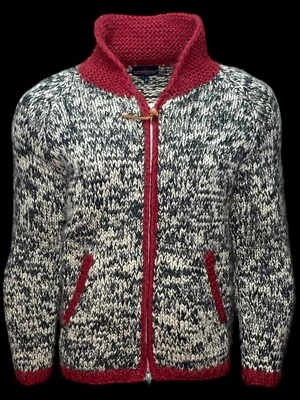 MUSEUM Herren Designer Wolle Handgefertigte Schwere und dicke Strickjacke Gr. M - Bild 1 von 4