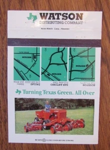 CUBIERTA WATSON TRACTOR MATCHBOOK: HOUSTON DALLAS & SAN ANTONIO, TX MATCHCOVER -D8 - Imagen 1 de 3