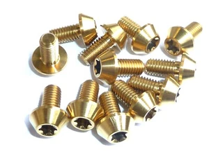 Titanium Rotor Disc Bolts M5x10 T25 Torx Gold 6 12 packs Ti mountain bike bmx - Picture 1 of 19