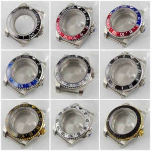 Steel 40mm Mens Watch Case parts sapphire glass Fit for NH35 NH35A ceramic bezel - Picture 1 of 44