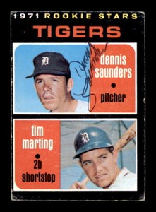 1971 Topps - Dennis Saunders - On Card Autograph