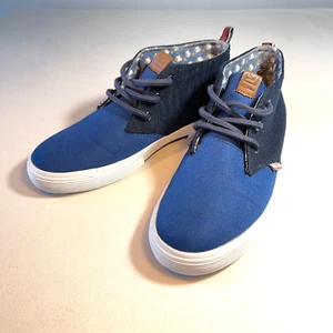 Ben Sherman Mens Sz 7.5 Bristol Chukka Canvas Sneaker Navy / Blue White - Picture 1 of 9