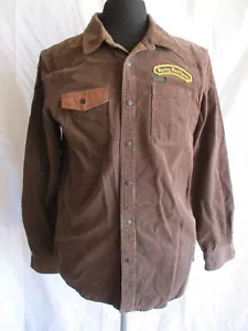 Harley-Davidson Men’s Brown Corduroy Button Up Long Sleeve Shirt Logo Size Large - Picture 1 of 13