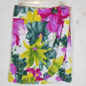  Kelly & Diane Blumenmuster Faux Wickel Spaß Karriere bunter Rock Größe 8 neu mit Etikett  - Bild 1 von 12