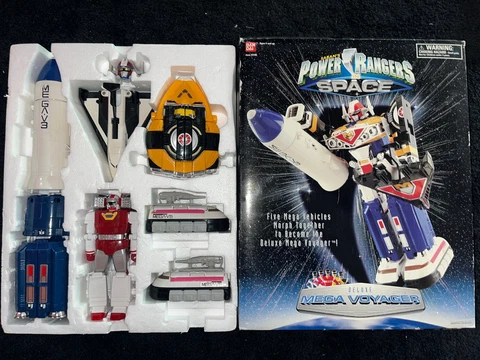 100% Complete Power Rangers In Space Deluxe Megazord In Box Mega Voyager Cover