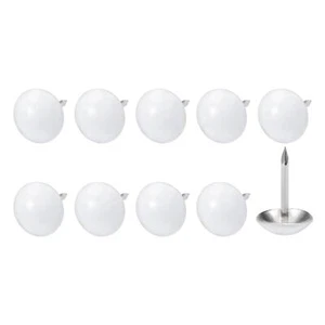 Upholstery Nail Tacks (11x17x3.6mm) 50Pcs, Iron Round Thumb Push Pins White - Picture 1 of 5