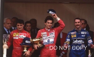 AYRTON SENNA MCLAREN NIGEL MANSELL ALESI MONACO GP 1992 NEGATIVE 35MM PHOTOGRAPH - Picture 1 of 2