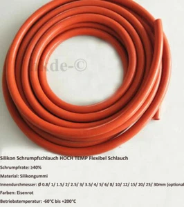 Tubo de manguera reductor de calor impermeable de silicona Ø0,8 ~ 30 mm rojo - Imagen 1 de 2