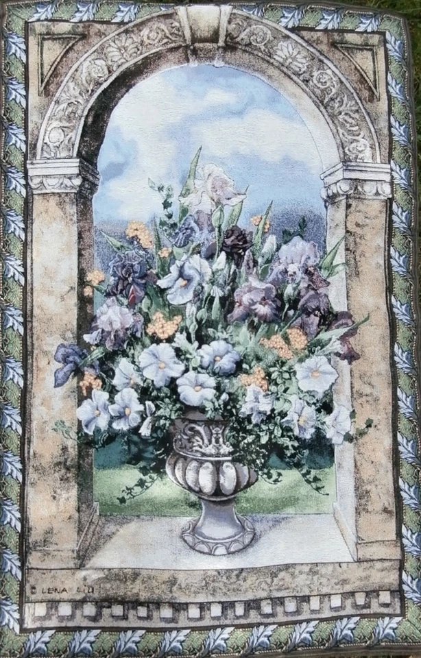 Tapestry- Elegant 56" X 38" Wall Hanging - Grandeur Floral Arch Made in USA