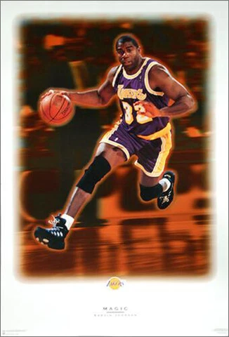 Magic Johnson DREAM Los Angeles Lakers Vintage 1996 23x35 Costacos POSTER Cover