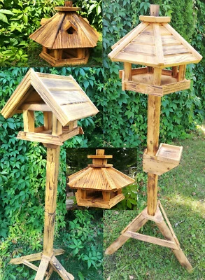 Vogelhaus,Vogelstation, Holzvilla,Vogelfutterhaus, Vogelhäuschen, auch Ständer - Bild 1 von 4