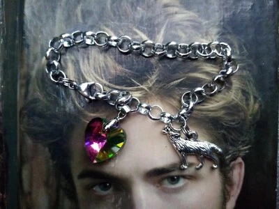 Bracciale TWILIGHT lupo cuore Edward bella bracelet - Immagine 1 di 2