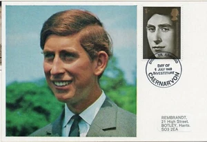 1969 Investiture set of 5 Maxi Cards with Appropriate special cancels - Picture 1 of 3