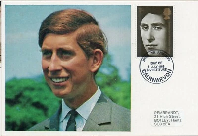 1969 Investiture set of 5 Maxi Cards with Appropriate special cancels - Image 1 of 3