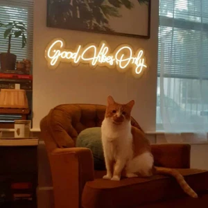 LED Good Vibes Only Neon Light Sign Dimmable Home Room Party Wall Decor Artwork - Picture 1 of 2