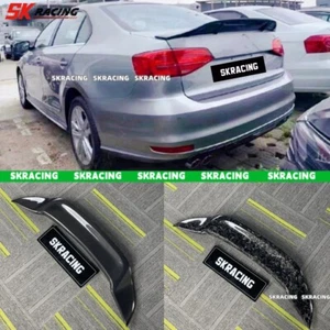 Fits Volkswagen VW Jetta MK6 Carbon Fiber /Glossy Black Rear Trunk Spoiler Wing - Picture 1 of 44