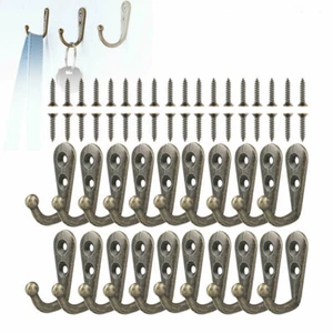 40pcs Wall Door Metal Antique Hooks Hanger For Key Clothes Coat Hat Bags Towel - Picture 1 of 13