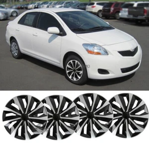 For Toyota Yaris 15" 4Pcs Wheel Covers Snap On Hub Caps Fit R15 Tire & Steel Rim - Picture 1 of 14