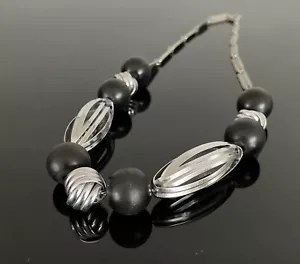 Cadena de bisutería Art Deco Galalith y cromo años 30, probablemente Jakob Bengel - Imagen 1 de 8