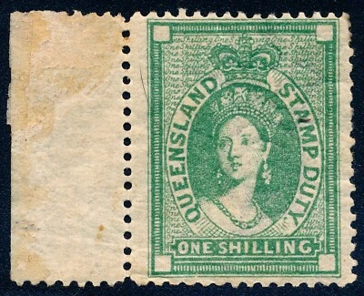 澳大利亚 - 1874 年昆士兰州 1/ 关税邮票,BF28,perf 12,MH — 第 1/4 张图片