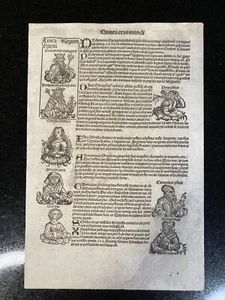 1493 Nuremberg Chronicle Sheet Folio LXXVIII Latin Text Woodblock Illustrations - Picture 1 of 11