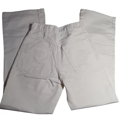 NIÑAS 14 24x27 Vintage Años 70 JC Penney Blanco Bellbottom 646 Bootcut Jeans Disco Foto 1 de 4
