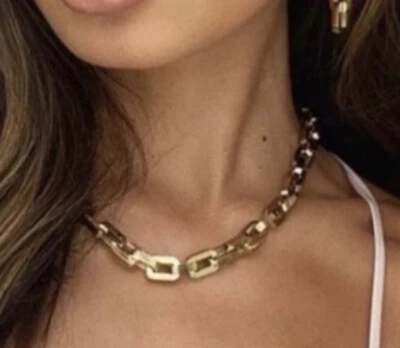 COLLAR EDDIE BORGO SUPRA ESLABONES Rachel Zoe Caja de Estilo Tono Dorado Cuello Grueso Foto 1 de 4