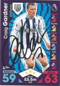CRAIG GARDNER * SIGNED WEST BROM 2016/2017 MATCH ATTAX TRADING CARD+COA - Picture 1 of 1