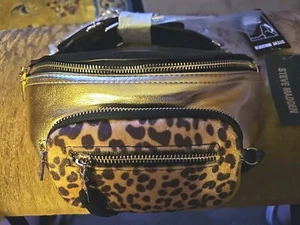 Steve Madden Leopard Convertible Belt-Bag Double-Chain & Pouch, Cross Body NEW - Picture 1 of 5