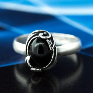 Onyx Silber 925 Ring Sterlingsilber Damen Schmuck verschiedene Größen R116 - Imagen 1 de 7