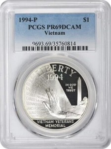 1994-P Vietnam Silver Commemorative Dollar PR69DCAM PCGS Proof 69 Deep Cameo - Picture 1 of 2