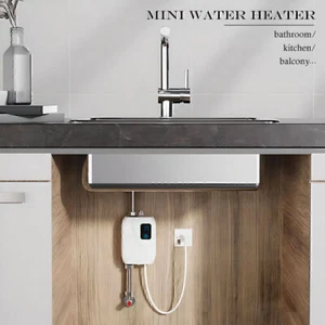 3KW Mini Instant Electric Tankless Hot Water Heater Sink Tap Under Kitchen Room - Picture 1 of 16