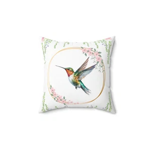 Colorful Hummingbird Decorative Pillow - Picture 1 of 4