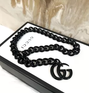 Gucci Black Thick Chain Marmont GG Chain Belt Size Small - Picture 1 of 7