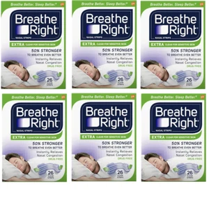 156 BREATHE RIGHT Nasal Strips EXTRA CLEAR Size Nose Band Snoring Sleep Breath - Picture 1 of 1
