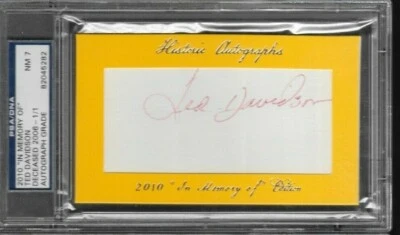 Ted Davidson 1965-68 Cincinnati Reds 2010 In Memory of auto. d.2006 PSA 7 NM - Image 1 of 2