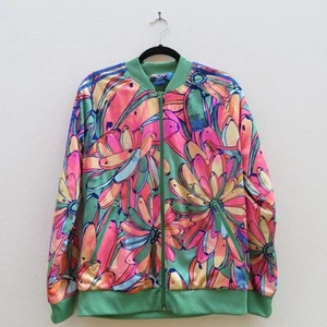 Adidas x Farm Rio Womens Supergirl Track Jacket Size L Banana Tropical Outdoors - Picture 1 of 14
