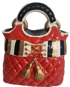 Davids Cookies Red Quilted Purse Handbag Cookie Jar Collectible *READ* - Picture 1 of 8