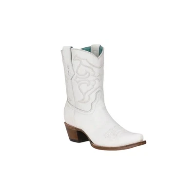 Botín para mujer CORRAL (Z5071) bordado blanco punta corta Foto 1 de 4