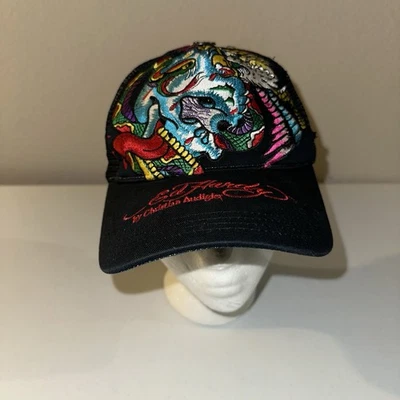 Sombrero de Camionero Ed Hardy De Colección Y2K por Christian Audigier SnapBack Bordado Foto 1 de 4